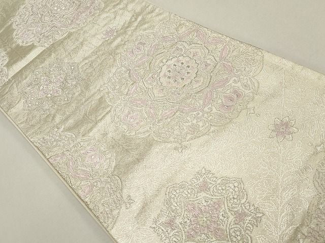 平和屋着物◎六通柄袋帯 正倉院花文 銀糸 逸品 CAAH7324dy