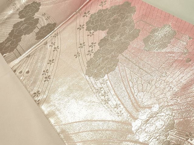 平和屋着物◎両面 全通柄袋帯 貝桶花文 銀糸 逸品 CAAH7369dy