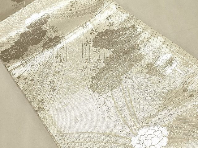 平和屋着物◎両面 全通柄袋帯 貝桶花文 銀糸 逸品 CAAH7369dy