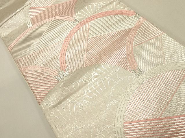平和屋着物◎六通柄袋帯 唐織 青海波 銀糸 逸品 未使用 CAAH7341dy