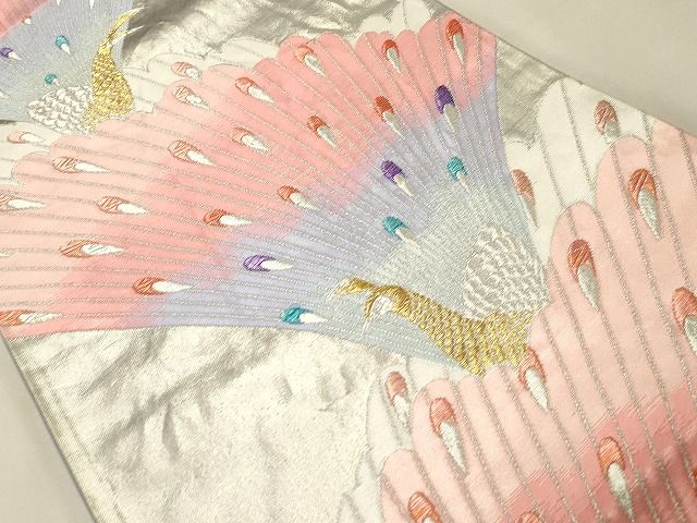 平和屋着物◎六通柄袋帯 孔雀文 金銀糸 逸品 CAAH7408dy
