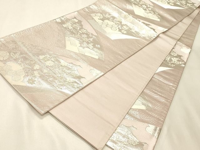 平和屋着物◎六通柄袋帯 亀甲花鳥文 金銀糸 逸品 CAAH7424dy