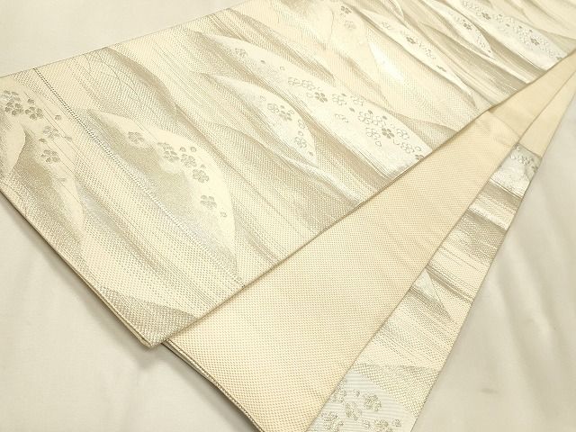 平和屋着物◎六通柄袋帯 遠山舞花文 銀糸 逸品 CAAH7447dy