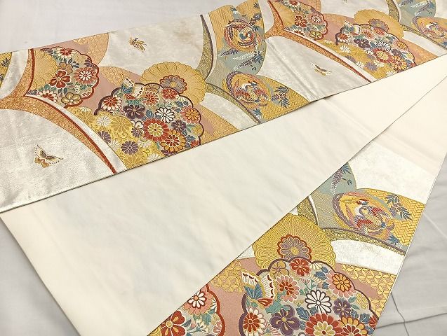 平和屋着物●六通柄袋帯 唐織 洛南晴日文 金糸 引箔 逸品 BAAK2628ea