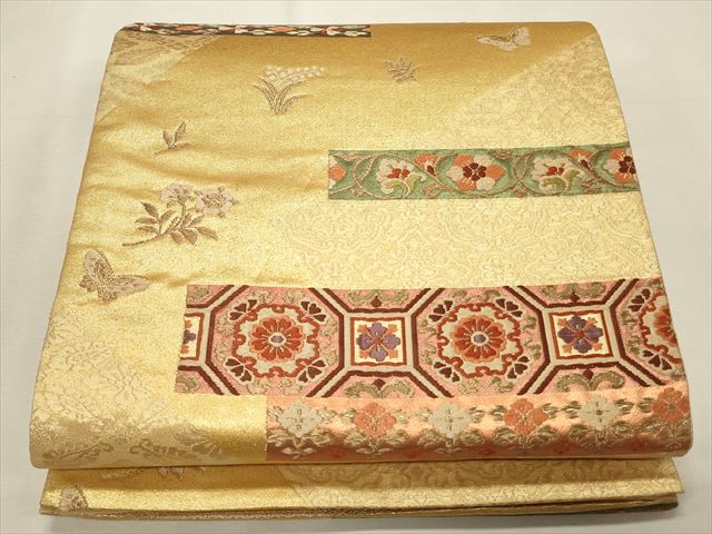 平和屋着物◎六通柄袋帯 蜀江花文 金糸 逸品 CAAI9629qe