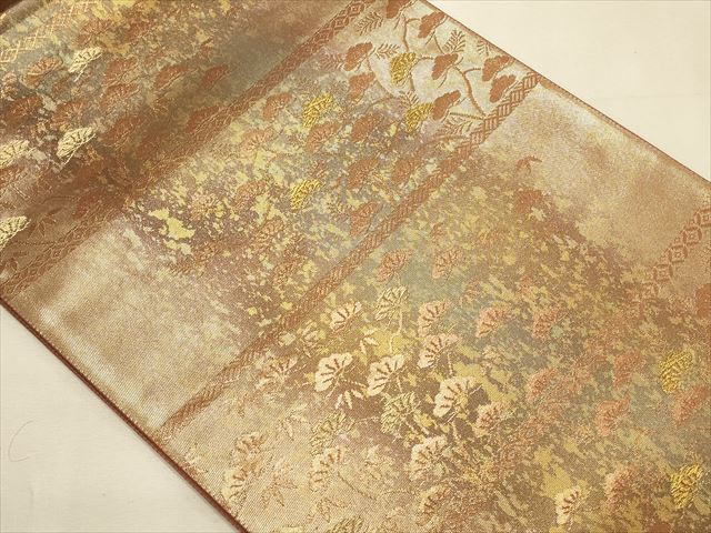 平和屋着物◎六通柄袋帯 枝松文 金糸 引箔 逸品 CAAI9622qe