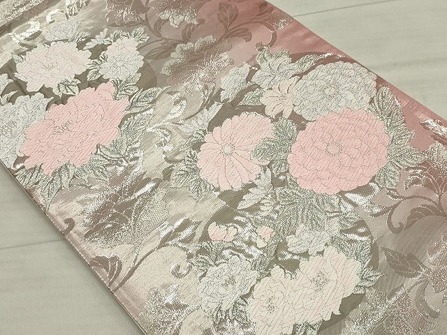 平和屋着物◎六通柄袋帯 草花丸文 銀糸 逸品 CAAG6731ou