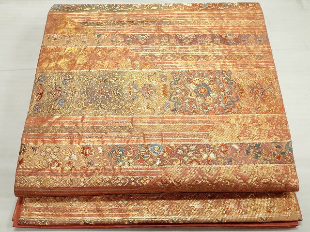 平和屋着物◎六通柄袋帯 彩華秀宝文 金糸 鈴乃屋扱い 逸品 CAAG6739ou