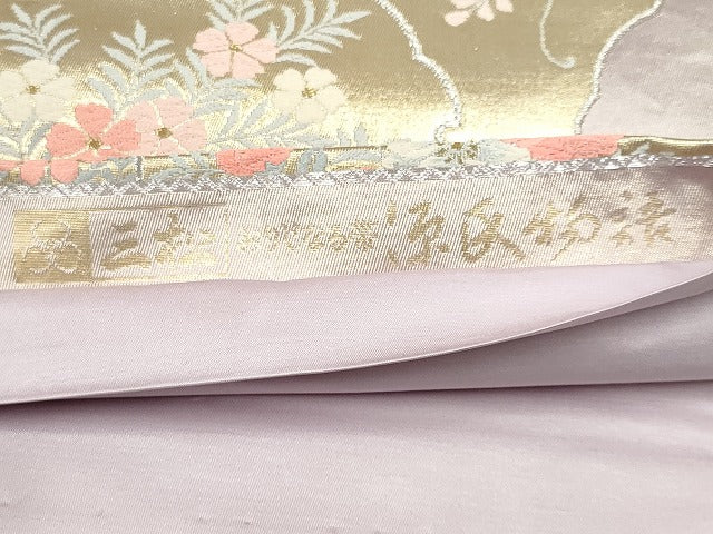 平和屋着物◎六通柄袋帯 雪輪草花文 金銀糸 逸品 CAAI6021ou