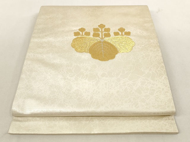 平和屋着物◎九寸開き名古屋帯 総刺繍 桐 金銀糸 正絹 逸品 AAAM0726Apf