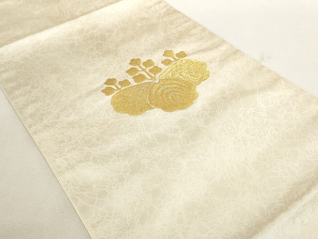 平和屋着物◎九寸開き名古屋帯 総刺繍 桐 金銀糸 正絹 逸品 AAAM0726Apf