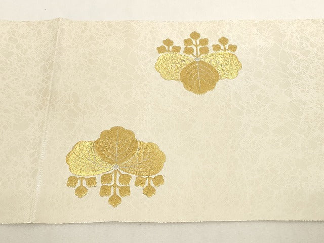 平和屋着物◎九寸開き名古屋帯 総刺繍 桐 金銀糸 正絹 逸品 AAAM0726Apf