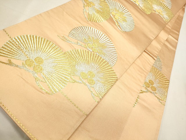 平和屋着物◎六通柄袋帯 松 金銀糸 逸品 CAAI0391oy