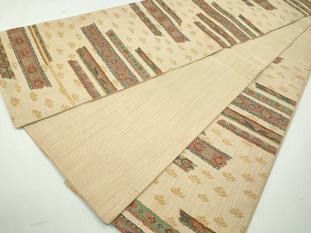 平和屋着物◎六通柄本袋帯 吉祥花文 逸品 CAAI3667ku