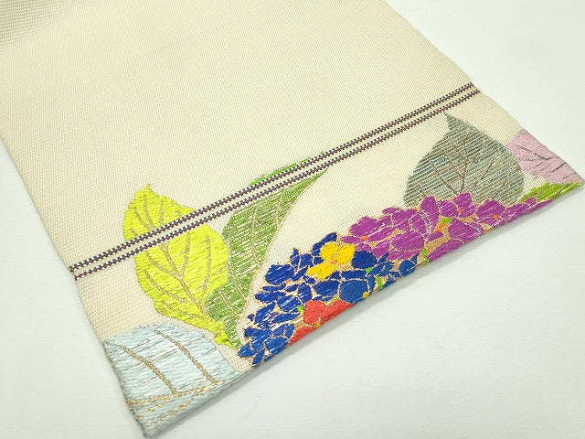 期間限定セール30%off■最高級 夏物 龍村平蔵製 六通太鼓柄 本袋帯 あぢさい錦 金糸 逸品 CZAA1038s4