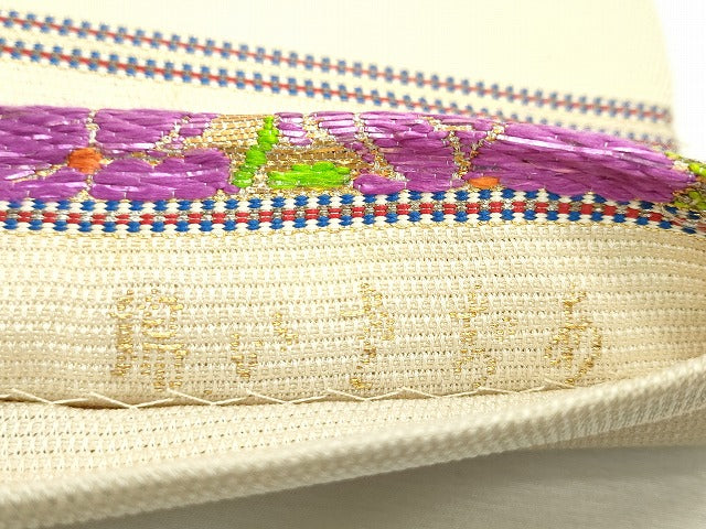 期間限定セール30%off■最高級 夏物 龍村平蔵製 六通太鼓柄 本袋帯 あぢさい錦 金糸 逸品 CZAA1038s4