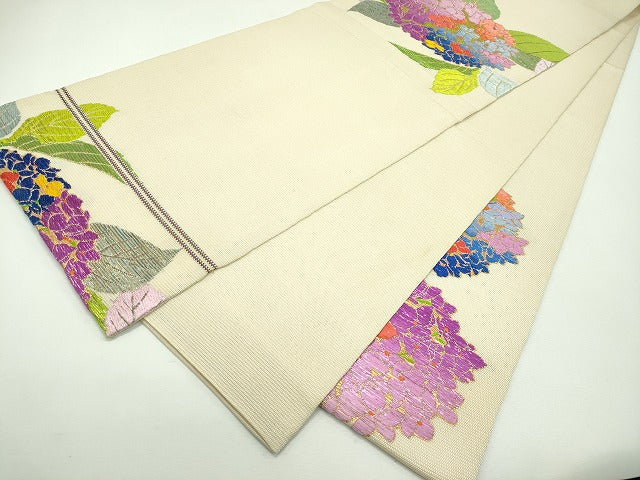期間限定セール30%off■最高級 夏物 龍村平蔵製 六通太鼓柄 本袋帯 あぢさい錦 金糸 逸品 CZAA1038s4