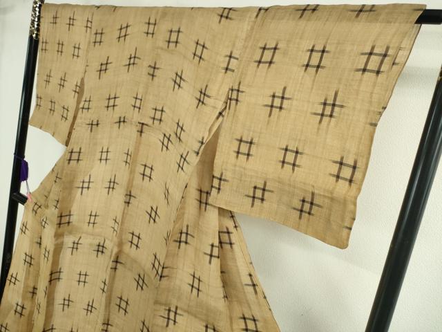 平和屋本店*極上 夏物 芭蕉布 手積み芭蕉糸100% 井桁絣 逸品 DZAA0098kh4