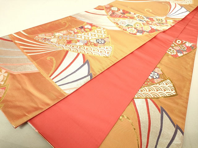 平和屋着物◎六通柄袋帯 唐織 吉祥花文 金銀糸 逸品 DAAJ4082re