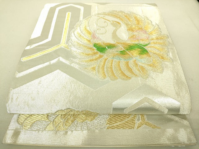 平和屋着物◎六通柄袋帯 毘沙門亀甲 飛鶴文 金銀糸 逸品 DAAJ4089re