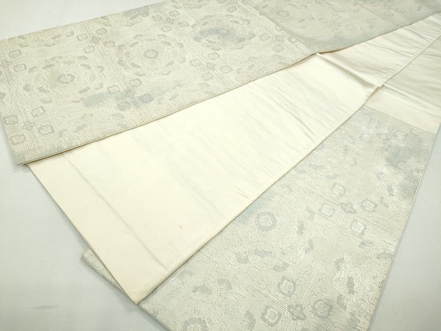 平和屋着物◎六通柄袋帯 正倉院花唐草文 銀糸 逸品 CAAI3810ku