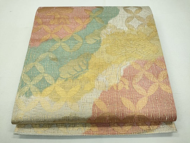 平和屋着物◎六通柄袋帯 草花文 金糸 逸品 CAAI3803ku