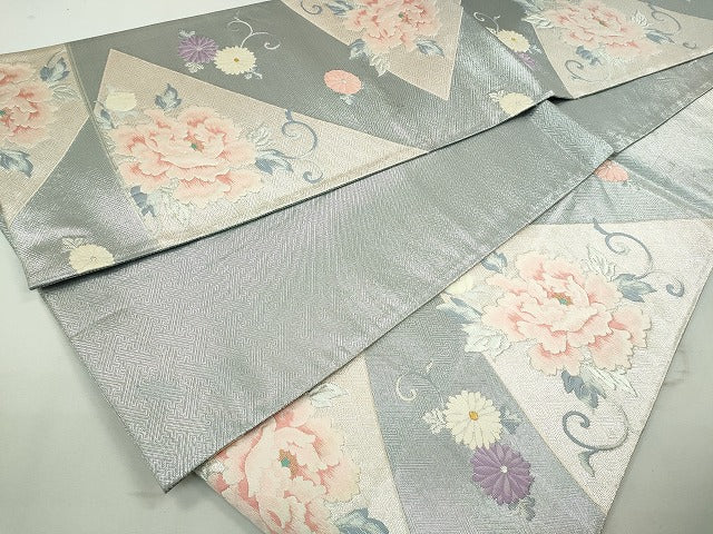 平和屋着物◎佐賀錦 六通柄袋帯 花唐草文 金銀糸 逸品 CAAI3819ku