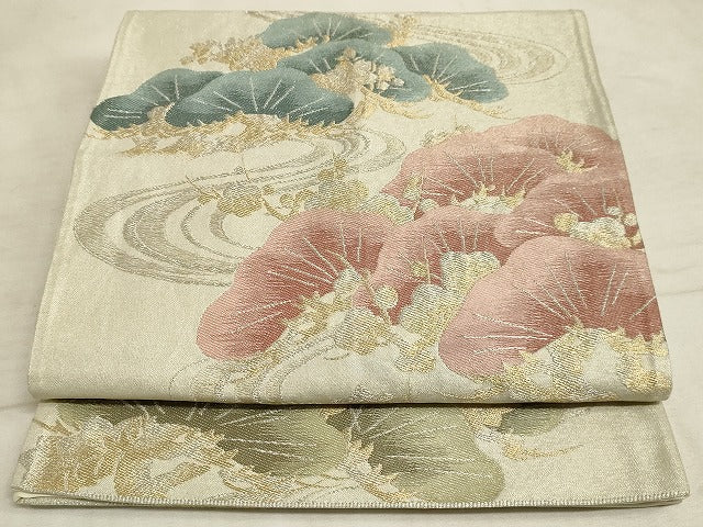 平和屋着物◎六通柄袋帯 浜松文 金銀糸 正絹 逸品 AAAM3127sx