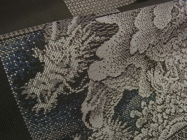 平和屋本店●極上 本場大島紬 12マルキ 泥染 優色大島 窪田織物謹製 優粋ブランド 虎 龍 証紙付き 逸品 DZAA2043kh4