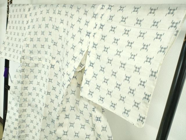 平和屋本店■希少 夏物 沖縄県無形文化財指定 本場八重山上布 麻 藍 反端付き 逸品 未使用 DZAA2048kh4
