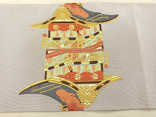 平和屋着物◎六通柄袋帯 唐織 鉾 金銀糸 正絹 逸品 BAAK5748if