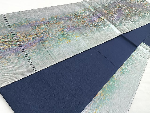 平和屋着物◎六通柄袋帯 箔散らし 引箔 正絹 逸品 BAAK8607cm