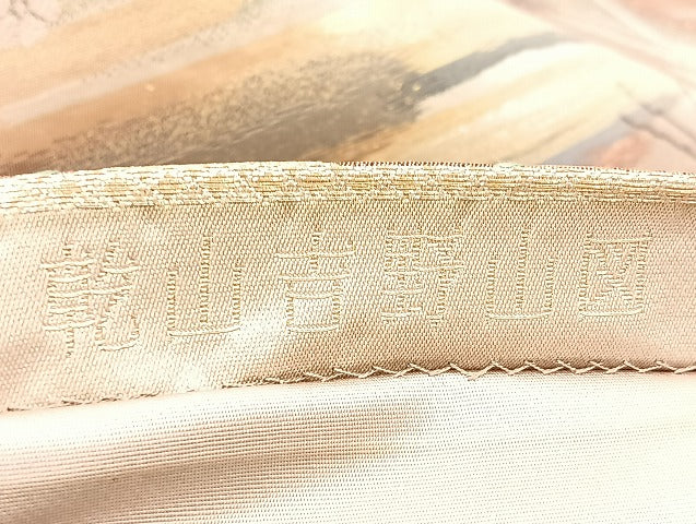 平和屋着物◎六通柄袋帯 乾山吉野山図 九百錦 金糸 正絹 逸品 BAAL0906if