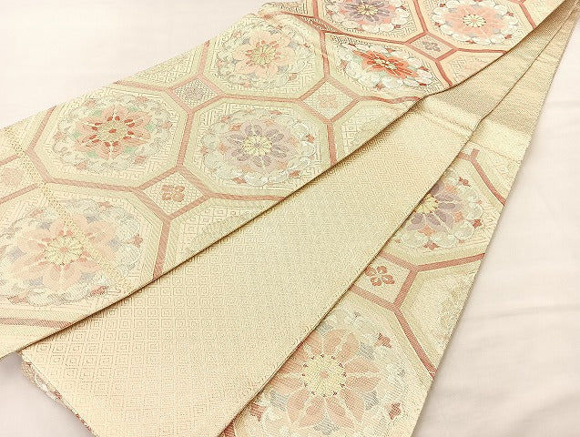 平和屋着物◎六通柄袋帯 蜀江花文 金銀糸 正絹 逸品 BAAL4125if