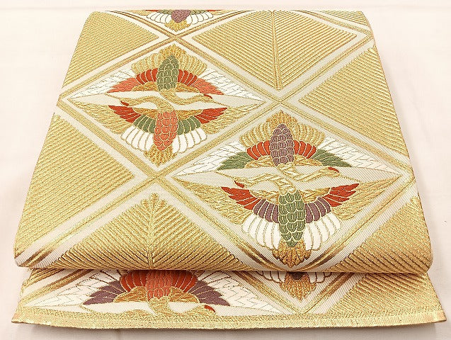 平和屋着物◎六通柄袋帯 唐織 金彩正倉院 金糸 正絹 逸品 BAAL4145if