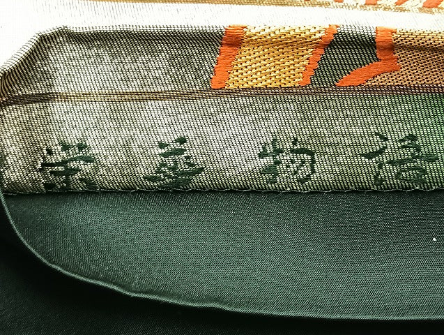 平和屋着物◎六通柄袋帯 唐織 栄華物語 金糸 正絹 逸品 BAAL6830cm