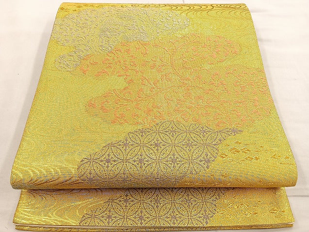 平和屋着物●六通柄袋帯 唐織 古代宮廷文様 金糸 正絹 逸品 BAAL6123ea
