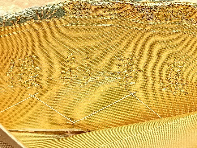 平和屋着物●六通柄袋帯 唐織 優彩華集 金糸 正絹 逸品 BAAL6181ea