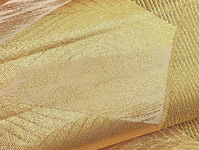 平和屋着物●六通柄袋帯 鳳凰源氏車文様 金糸 正絹 逸品 BAAL2183du