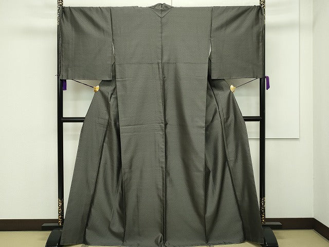 平和屋本店●超希少 本場黄八丈 黒八丈 紬 たつみ綾織 逸品 未使用 3s3576