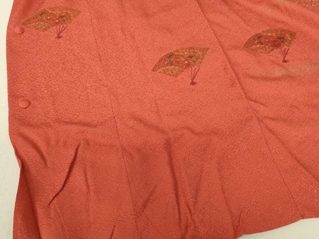 平和屋着物■中国三大刺繍 スワトウ刺繍 汕頭刺繍 道行コート 舞扇草花文 金彩 正絹 逸品 DAAK9010cm