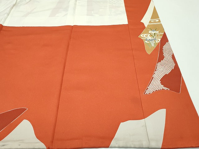 平和屋本店●極上 創業460年・千總 振袖 駒刺繍 鳳凰鴛鴦草花文 金彩 三越扱い 逸品 CZAA1310s5