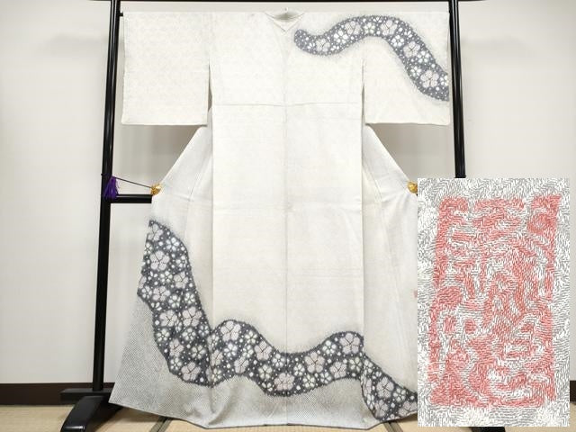 平和屋本店●極上 名門 藤娘きぬたや・総絞り 訪問着 舞花文 落款あり 逸品 CYAA4302s6