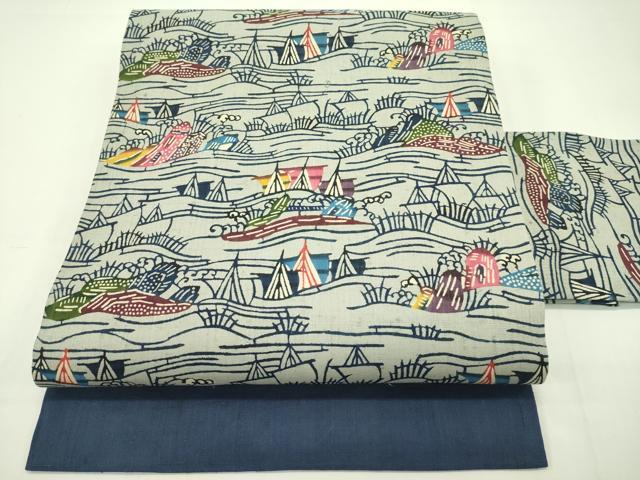 平和屋本店○希少 本場琉球紅型 染さくはら 佐久原俟子作 九寸