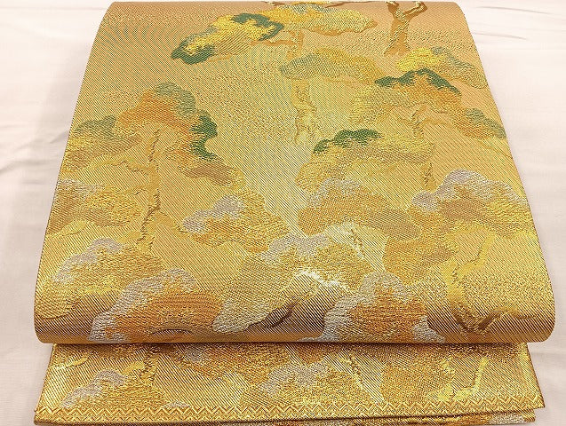 平和屋着物■六通柄袋帯 松 金銀糸 正絹 逸品 BAAN5652ea