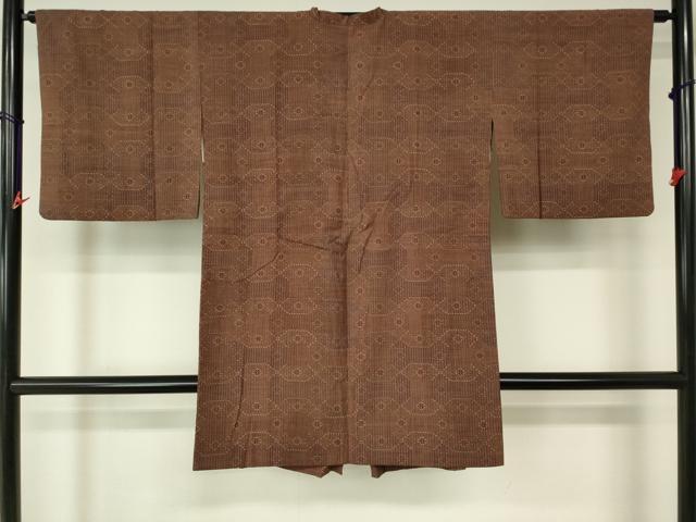 平和屋着物■道行コート 幾何学文様 ロング丈 正絹 逸品 DAAL9255cm