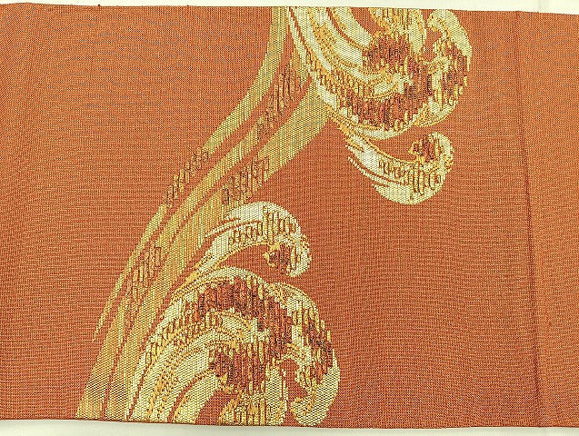 平和屋着物●西陣 太鼓柄袋帯 立波文 金糸 やまと誂製 正絹 逸品 BAAO4312ea