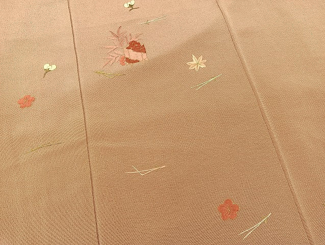 平和屋着物■豪華色留袖 総刺繍 貝桶吹き寄せ文 金糸 鬼しぼ縮緬 正絹 逸品 BAAQ7844yt