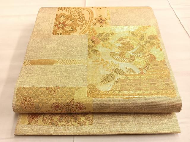平和屋着物◎六通柄袋帯 正倉院類聚 金糸 引箔 正絹 逸品 BAAQ4036du