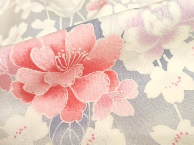 平和屋着物■上質な小紋 草花文 正絹 逸品 AAAR5242ru